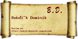 Bebők Dominik névjegykártya