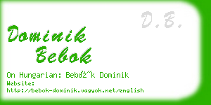 dominik bebok business card